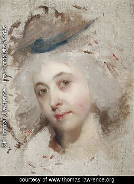 Sir Thomas Lawrence - Portrait head of a lady, unfinished