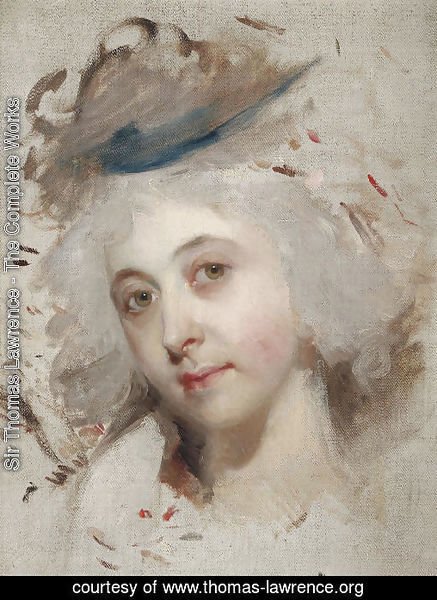 Portrait head of a lady, unfinished