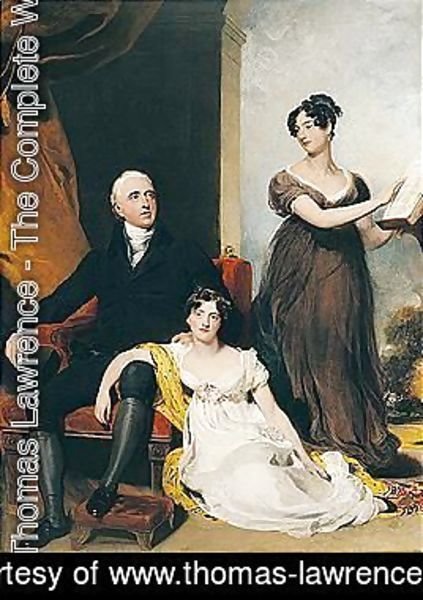 Sir Thomas Lawrence - Portrait Of Charles Binny (D.1822) With His Daughters